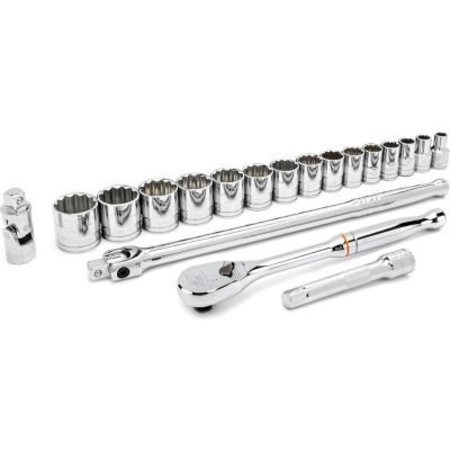 APEX TOOL GROUP Gearwrench® 19 Piece 12 Point Standard SAE Mechanics Tool Set With 1/2" Drive Tang 80792
